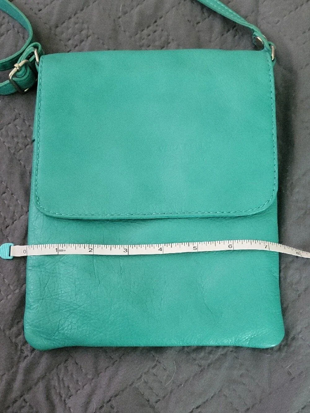 Vera Pelle Turquoise Leather Crossbody Bag